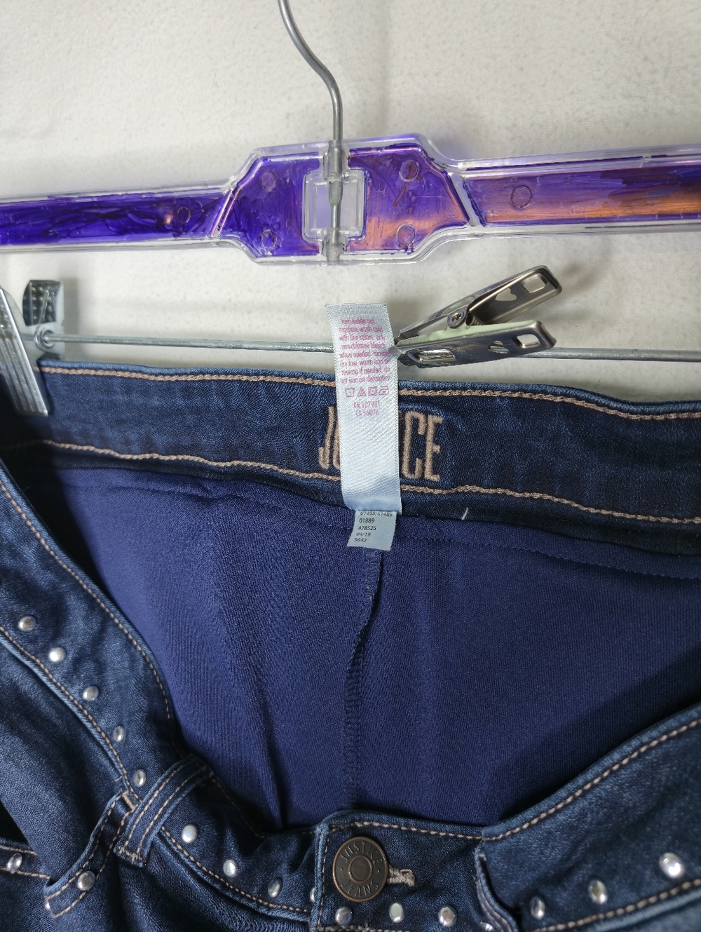 Justice Girls Denim Blue Skort With Stud Details Size 18 Plus - Picture 7 of 7
